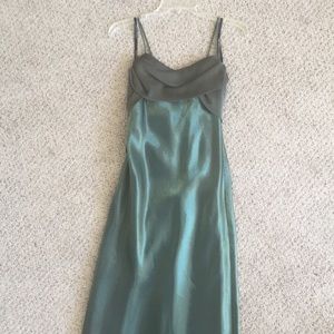 Betsy & Adam shimmery green formal dress